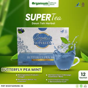 Supertea Butterfly Pea Mint WAKABA Teh untuk Detoksifikasi Kaya Antioksidan dan Anti diabetes 12 sachet - 2g