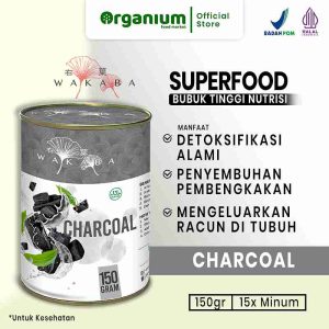 WAKABA Superfood Charcoal , Suplemen bubuk anti bakterial dan detoksifikasi alami