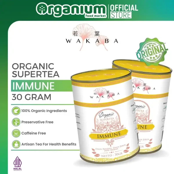 Supertea Immune WAKABA Teh Herbal untuk demam dan melancarkan sirkulasi darah - 30g