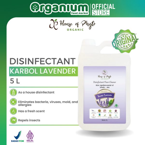 Karbol Lavender PHYTO ORGANIC Cairan Pembersih Lantai Anti Jamur, Mikroba dan Virus - 5 Liter - Image 3