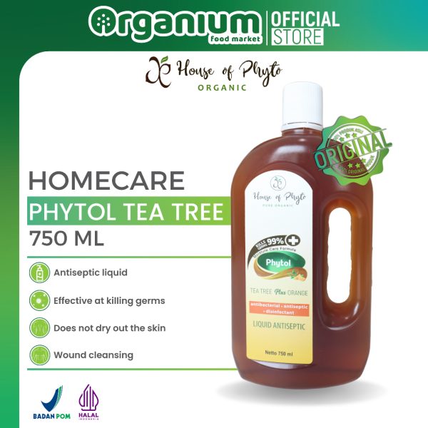 Antiseptic PHYTOL Cairan Antiseptik Cegah Infeksi Kuman Tea Tree + Orange - 750ml - Image 2