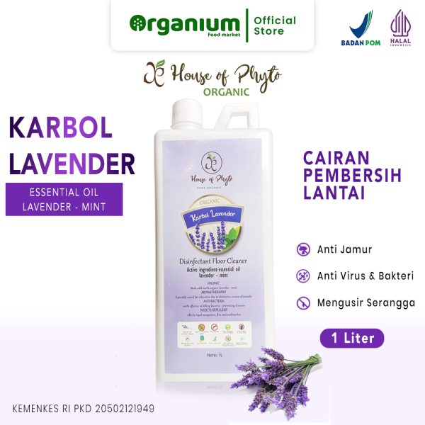 Karbol Lavender Disinfektan PHYTO ORGANIC Cairan Pembersih Lantai Anti Jamur, Mikroba dan Virus - 1 Liter - Image 2
