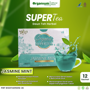 Supertea Jasmine Mint WAKABA Terh Bunga Melati Baik untuk usus dan perlambat penuaan 12 sachet - 2g