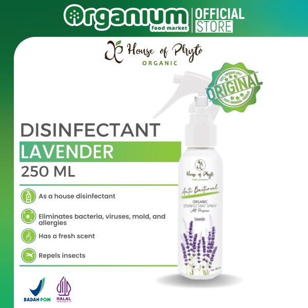 Disinfectant Spray PHYTO ORAGNIC Disinfektan Sempot Ruangan Basmi Bakteri Aroma Lavender - 250ml - Image 2