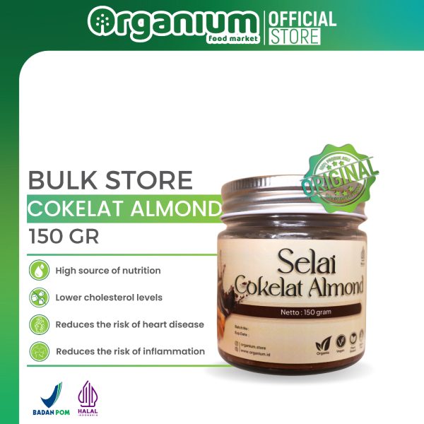 Almond Chocolate Jam ORGANIUM Selai Coklat Almond, Selai Roti Almond Coklat - Image 2