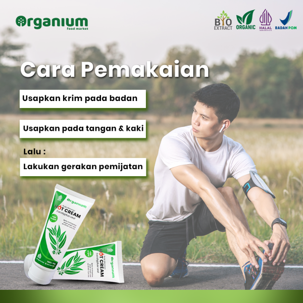 Organium Hot Cream Krim Urut Untuk Pegal, Nyeri Otot & Nyeri Sendi - 60g - Gambar 3
